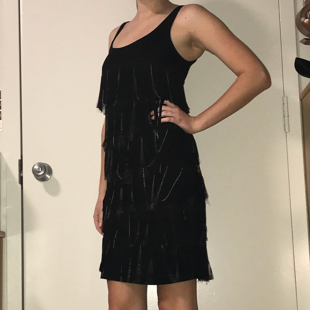 NWT 1920s Flapper Style Black Fringe Dress